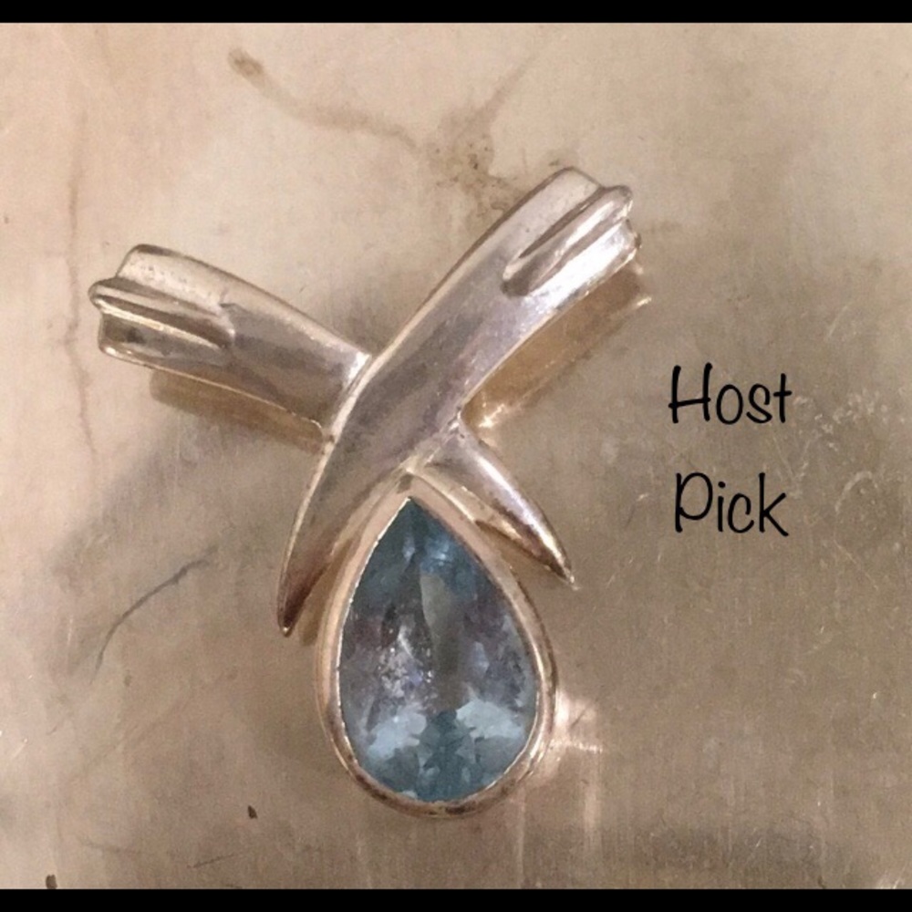 🌟HP🌟.925 silver and blue topaz pendant for Omega